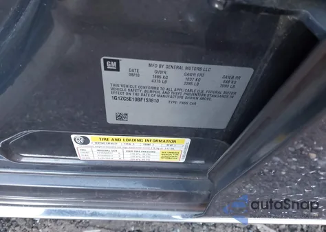 2011 Chevrolet Malibu 1Lt from USA, damaged, VIN 1G1ZC5E10BF153810